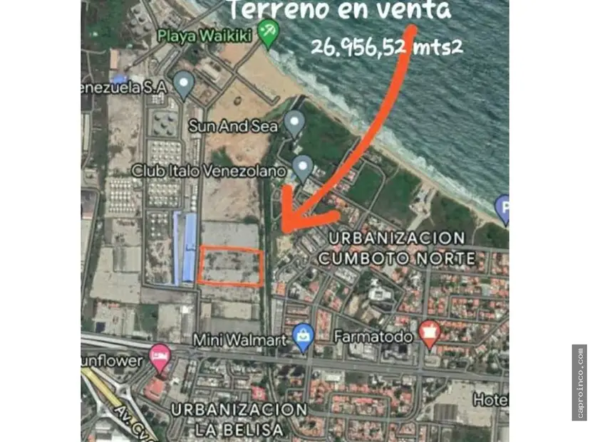 TERRENO EN VENTA PUERTO CABELLO AV LA PAZ VIA WAIKIKI NEGOCIABLE