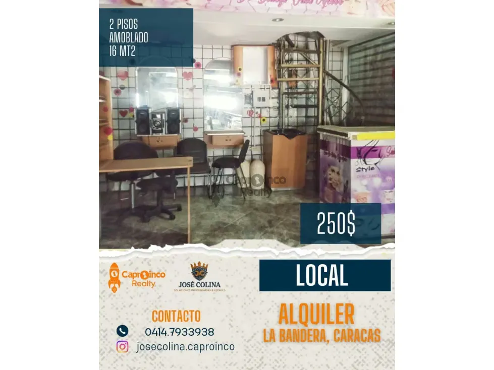 ¡ALQUILER DE LOCAL LISTO PARA TRABAJAR EN LA BANDERA CARACAS!