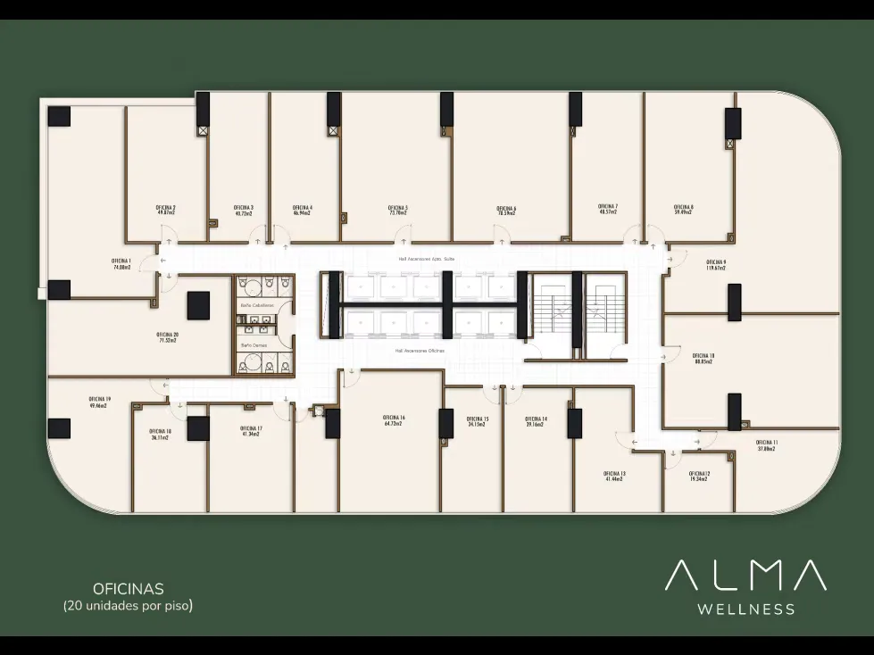 VENTA DE OFICINA CON FINANCIAMIENTO,41.34m², ALMA WELLNESS CARACAS - 3