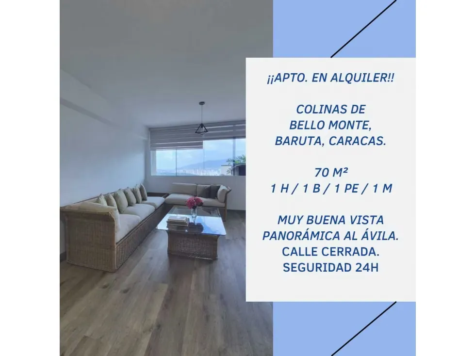 Se alquila apartamento 70m2 Colinas de Bello Monte 5490 - 23