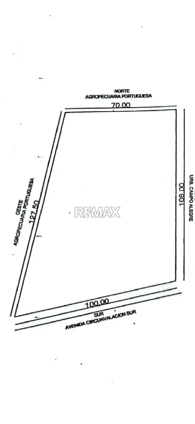 En Venta Terreno Privado , ubicado en la Av Circunvalación Sur a lado Urb. Campo Alegre, Parcela S|N Araure - 4