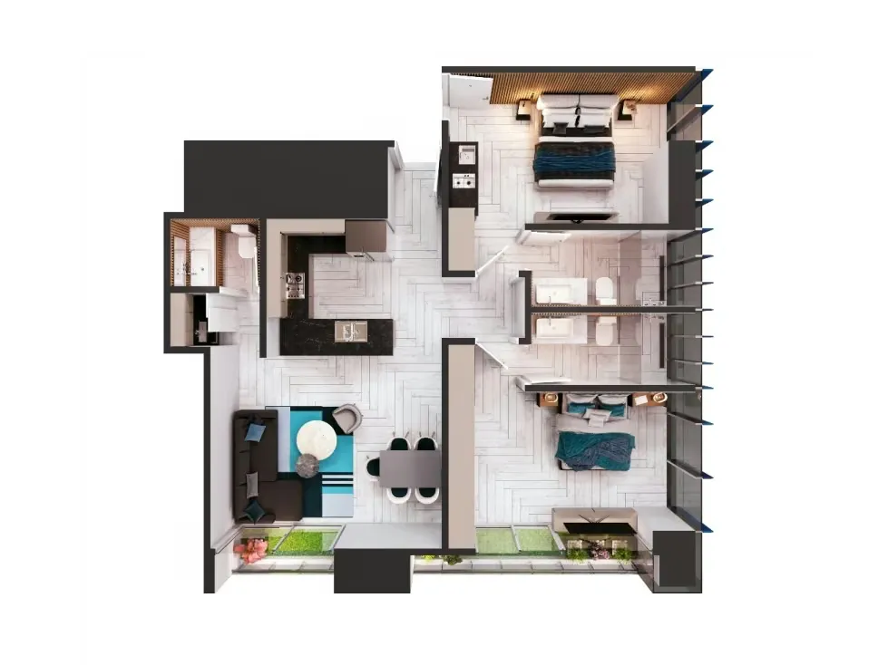 VENTA DE APARTAMENTO DE LUJO 117m2 EN TORRE SKY PARK, LAS MERCEDES - 2