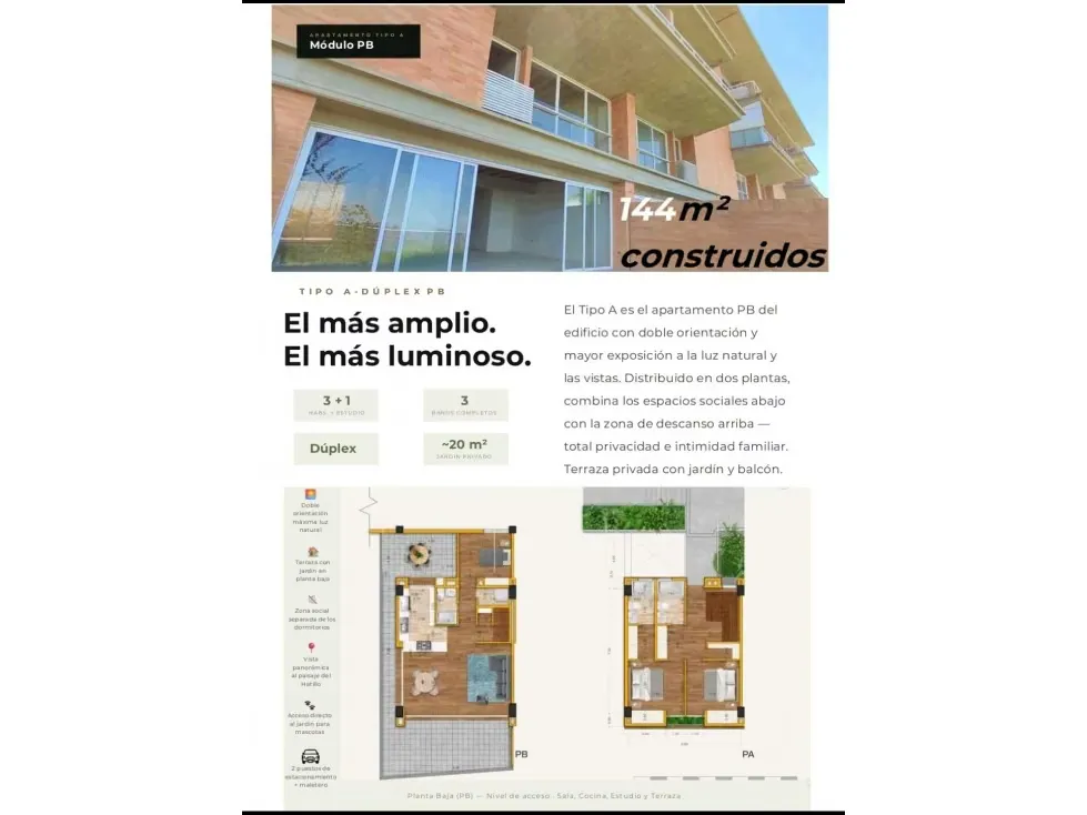 Duplex 144m 4H/3B/2P Terrazas de Alto Hatillo. 3 niveles de Acabados - 14