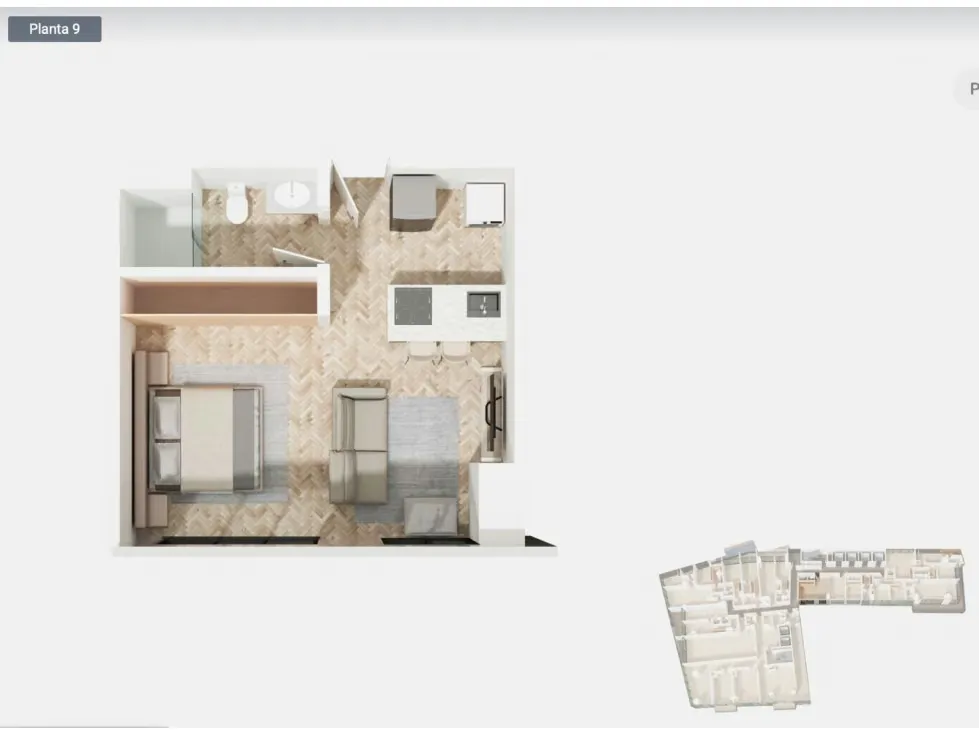 Se vende Apto 38,28m² Financiado 1h/1b Las Mercedes - 13