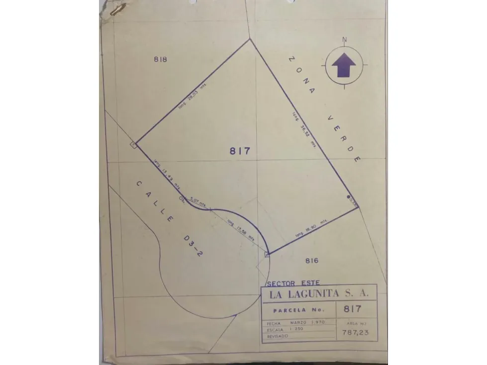 Se vende Terreno 787,23m² La Lagunita - 2
