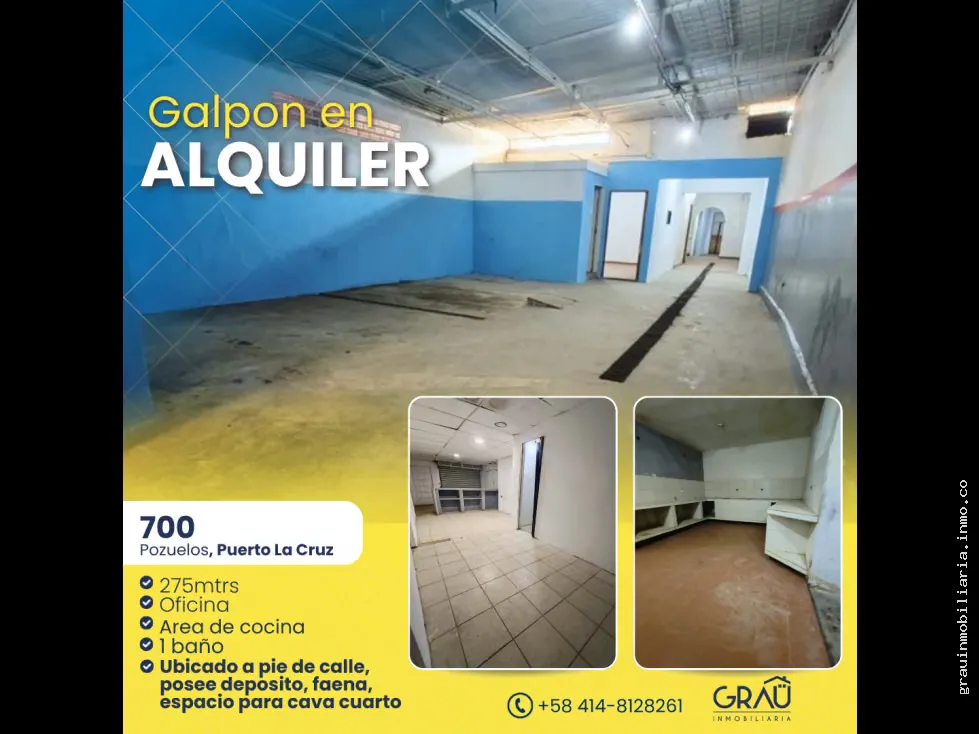 Galpon en Alquiler con Local Pozuelos, Puerto La Cruz