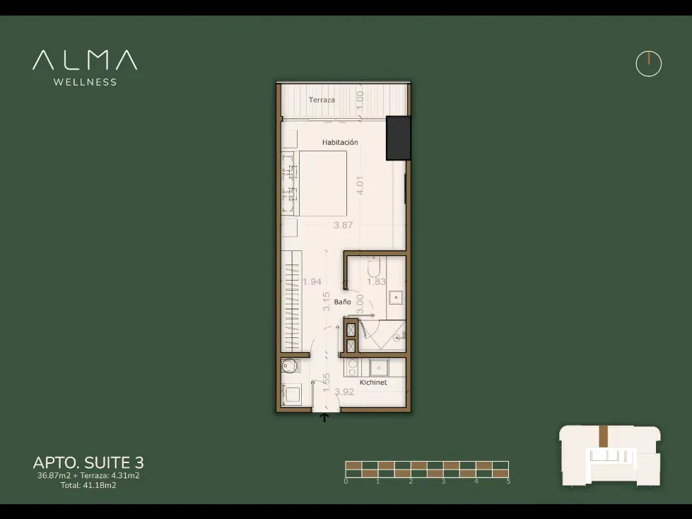 VENTA DE APARTAMENTO CON FINANCIAMIENTO, 41.18m², ALMA WELLNESS - 2