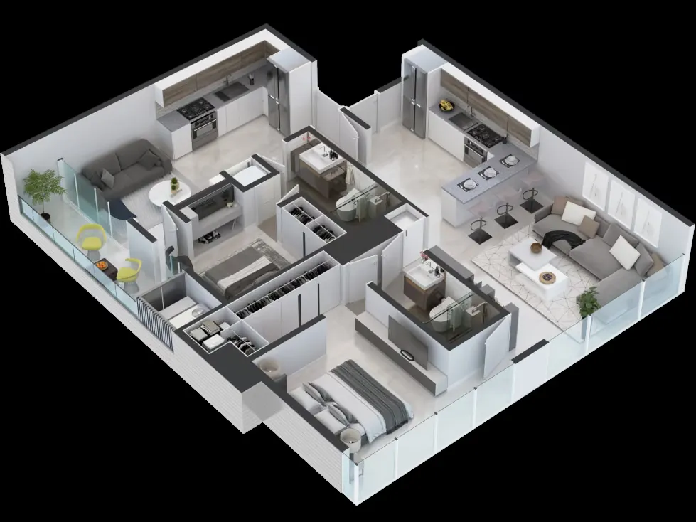 VENTA DE APARTAMENTO DE LUJO 110m2, LAS MERCEDES, BARUTA, CARACAS - 2