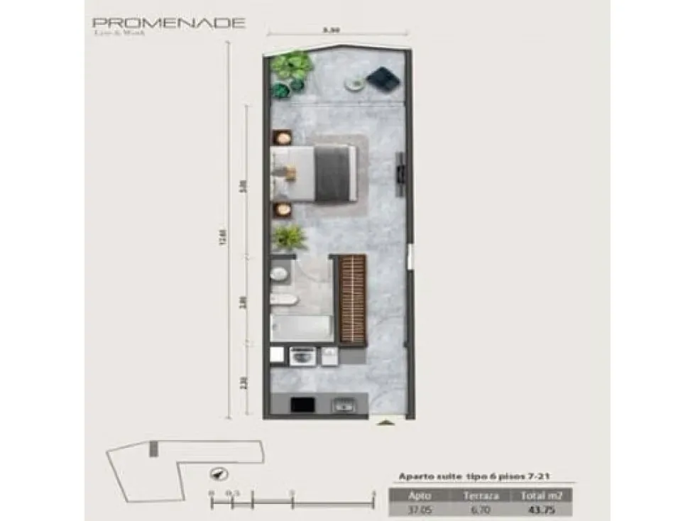 VENTA DE APARTAMENTO DE LUJO 43.75m2 TORRE PROMENADE, LAS MERCEDES - 2