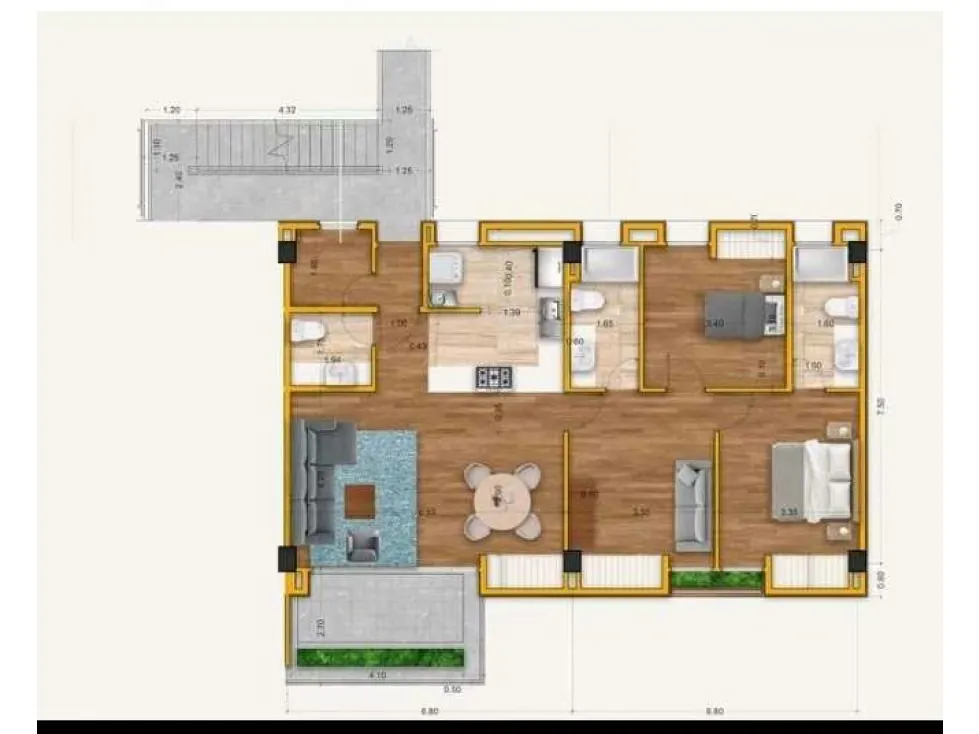 Apartamentos Nuevos.128m 3H/2.5B/2P Terrazas de Alto Hatillo. - 17
